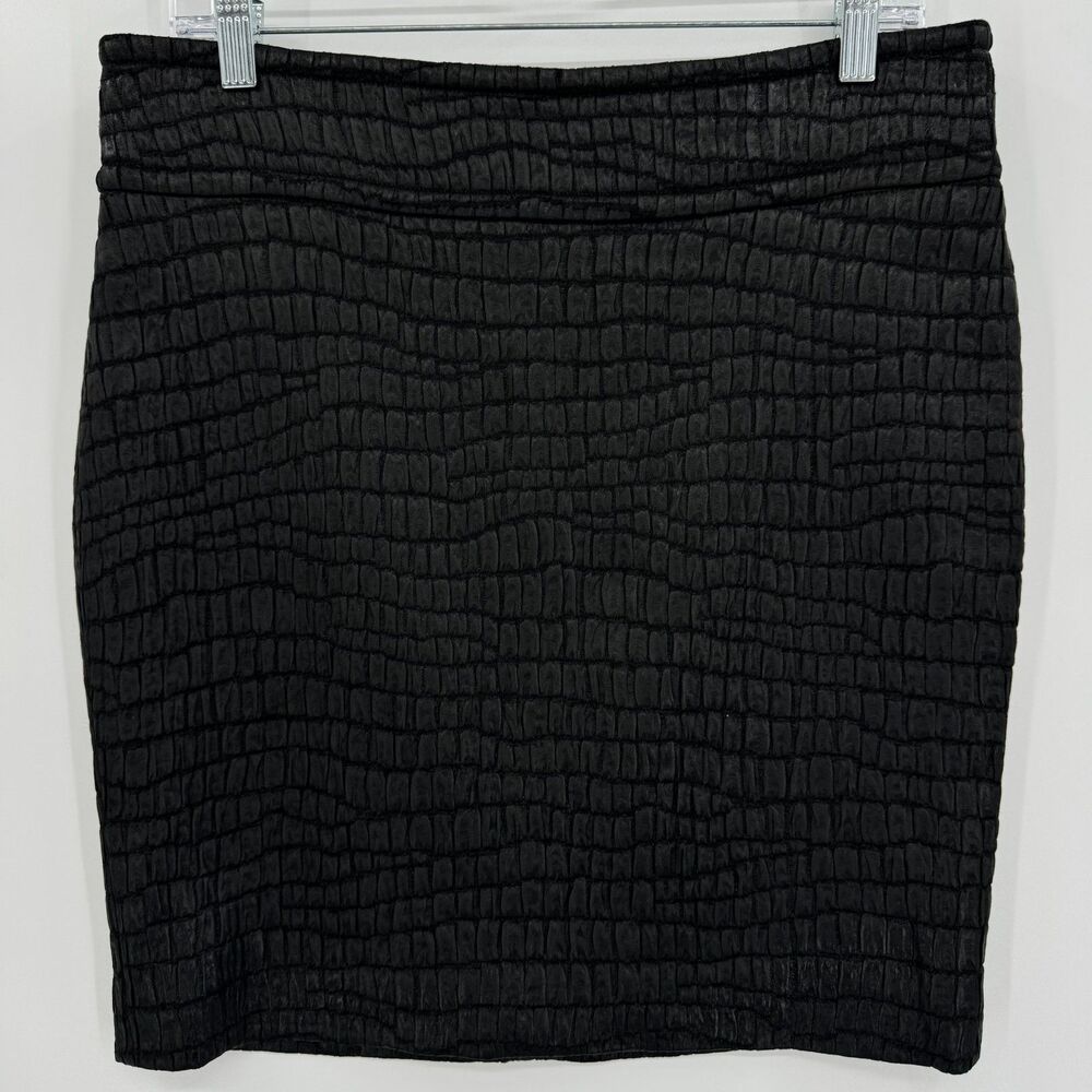 DRIES VAN NOTEN Black Textured Pencil Mini Skirt Size 40 EUR 12 US